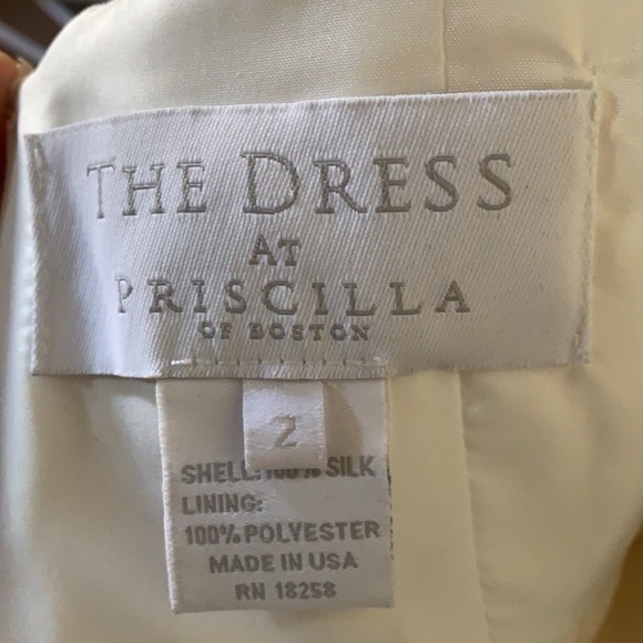NWT Stunning Priscilla of Boston Cream Halter Wedding Dress Size 2 - Picture 11 of 14